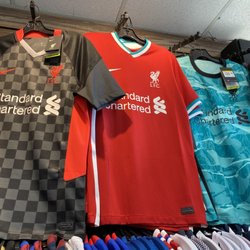 Soccer Shop USA - Liverpool FC 2020/21 Home, Away & Third soccer jerseys.