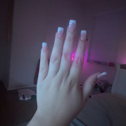 Aura Salon & Spa - french tip acrylic full set