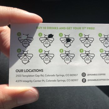 Humble Coffee - Punch Card - Coffee & Tea Near Me - Colorado Springs, Colorado Humble Coffee - Punch Card - Coffee & Tea Near Me - Colorado Springs, Colorado