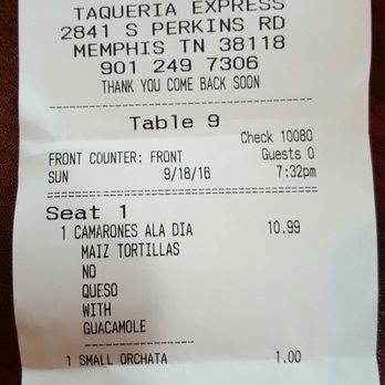 Taqueria Express - Mexican Near Me - Memphis, Tennessee