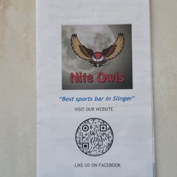 Nite Owls - Menu as of 8/4/2022 - Bars Near Me - Slinger, Wisconsin