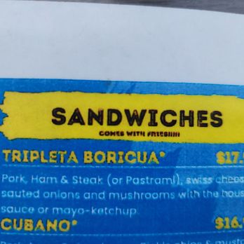 Sabor del Rio Cafe - I ordered the Tripleta Borigua to go for Hubby at home. complete with a lesson on correct pronunciation - roll your Rs) - Caribbean Near Me - Portland, Oregon Sabor del Rio Cafe - I ordered the Tripleta Borigua to go for Hubby at home. complete with a lesson on correct pronunciation - roll your Rs) - Caribbean Near Me - Portland, Oregon