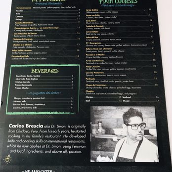 Dr Limon Ceviche Bar - Menu 1/2 - Seafood Near Me - Miami, Florida Dr Limon Ceviche Bar - Menu 1/2 - Seafood Near Me - Miami, Florida
