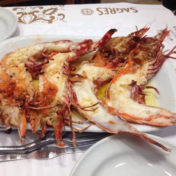 Cervejaria Ramiro - giant tiger prawns cut in half, this plate was about 35 euro - Seafood Near Me - Lisbon, 11
