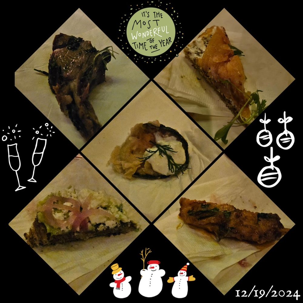 P.J. Clarke's - Seconds in this pic - Lamb Chop, Smoke Salmon, Zucchini Chip, Avocado Toast, Chicken on a Stick. - American Near Me - New York, New York P.J. Clarke's - Seconds in this pic - Lamb Chop, Smoke Salmon, Zucchini Chip, Avocado Toast, Chicken on a Stick. - American Near Me - New York, New York