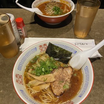 Menya Rui - Chicken shoyu (front) & tantanmen (back) - Ramen Near Me - St. Louis, Missouri Menya Rui - Chicken shoyu (front) & tantanmen (back) - Ramen Near Me - St. Louis, Missouri