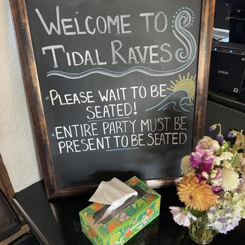Tidal Raves Seafood Grill - Welcome sign - New American Near Me - Depoe Bay, Oregon