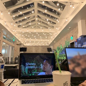 Shake Shack Hoboken - a laptop and a cup of coffee - Burgers Near Me - Hoboken, New Jersey