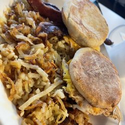 Special - Breakfast Sandwich (Sausage & Bacon) with hash browns