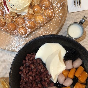 UC Dessert - Egg waffle with strawberry (5/5); Taro Balls with coconut sauce grass jelly, tofu pudding, red bean, and taro mud (4.5/5) - Desserts Near Me - Oakland, California UC Dessert - Egg waffle with strawberry (5/5); Taro Balls with coconut sauce grass jelly, tofu pudding, red bean, and taro mud (4.5/5) - Desserts Near Me - Oakland, California