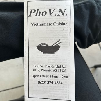 Pho Vn Vietnamese Cuisine - Front of Takeout Menu - Vietnamese Near Me - Phoenix, Arizona Pho Vn Vietnamese Cuisine - Front of Takeout Menu - Vietnamese Near Me - Phoenix, Arizona