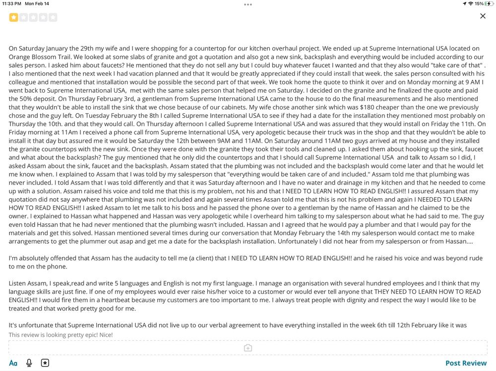 SUPREME INTERNATIONAL CONSTRUCTION Updated September 2024 14