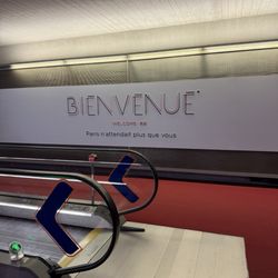 Welcome sign from gate