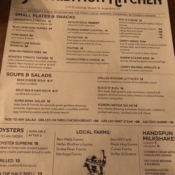 Prohibition Kitchen - Menu - Bars Near Me - St. Augustine, Florida Prohibition Kitchen - Menu - Bars Near Me - St. Augustine, Florida