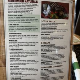 One of several pages of the menu One of several pages of the menu