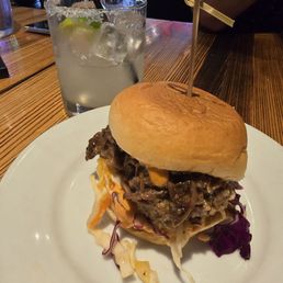 Short rib slider ($5) and mid-day margarita ($8) Short rib slider ($5) and mid-day margarita ($8)
