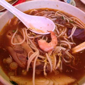 Banh Mi Café - Bun Bo hue with a random shrimp in it - Coffee & Tea Near Me - Duluth, Georgia