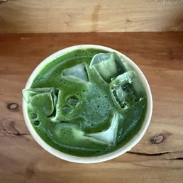 Limited matcha latte with walnut milk, no sweetener