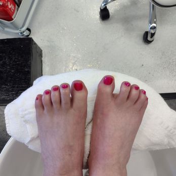 Sky Nails - My feet after the top coat. - Nail Salons Near Me - Oxnard, California