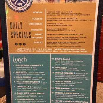 Salty Joe's BBQ Shop - Menu - Barbeque Near Me - Hammond, Louisiana