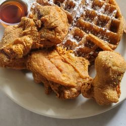 Pretty Toni's Cafe - Sweet potato waffle and half chicken