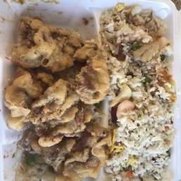 Tangerine beef with yam chow rice Tangerine beef with yam chow rice