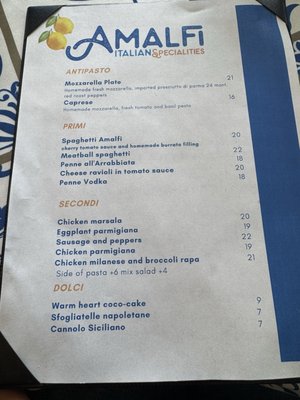 Menu photo 2 Amalfi Italian Specialties Lyndhurst, NJ