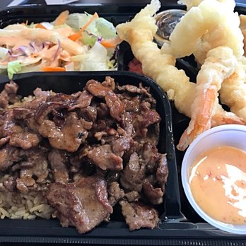 Tokyo Sakura - Teriyaki Beef with shrimp tempura bento box - Japanese Near Me - Jacksonville, Florida