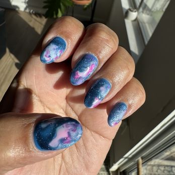 Royal Nails Spa - Nebula inspired nails by Alex - Nail Salons Near Me - Indio, California
