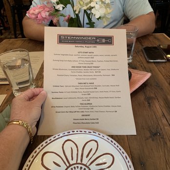 Stemwinder - Summer menu - Wine Bars Near Me - Ludlow, Vermont
