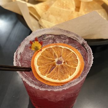 Prickly Pear Tacos Tequila and Tapas - Prickly Pear Margarita, Chips and Queso - Tacos Near Me - Atlanta, Georgia
