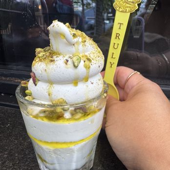 Truly Pizza - Soft serve with olive oil, sea salt, & pistachios - Pizza Near Me - Dana Point, California Truly Pizza - Soft serve with olive oil, sea salt, & pistachios - Pizza Near Me - Dana Point, California