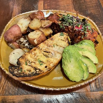 Urban Plates - Meatless loaf, rosemary potatoes, avocado - New American Near Me - Brea, California Urban Plates - Meatless loaf, rosemary potatoes, avocado - New American Near Me - Brea, California