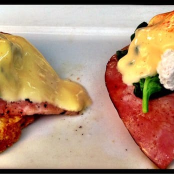 24 Diner - Different kind of eggs Benedict. They use their own biscuit and ham. Hollandaise was a little on the salty side. It was good. - Diners Near Me - Austin, Texas 24 Diner - Different kind of eggs Benedict. They use their own biscuit and ham. Hollandaise was a little on the salty side. It was good. - Diners Near Me - Austin, Texas