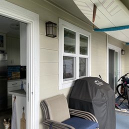 Slider doors and kitchen window. Both sides of kitchen move up and down separately. Love it. Slider doors and kitchen window. Both sides of kitchen move up and down separately. Love it.