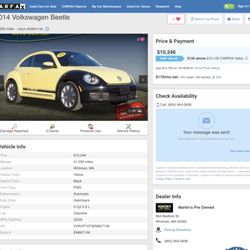 Martin's Pre Owned Auto Center - Here is the VW I was in love with :( The price is $10,246
