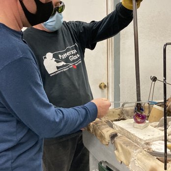 Patterson Glassworks - Removing the paperweight from the pole - Art Galleries Near Me - Mundelein, Illinois