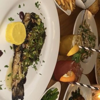 Zane's - Whole branzino fish (I asked to remove the head), truffle French Fries, Blood Orange Margarita - Steakhouses Near Me - Hermosa Beach, California Zane's - Whole branzino fish (I asked to remove the head), truffle French Fries, Blood Orange Margarita - Steakhouses Near Me - Hermosa Beach, California