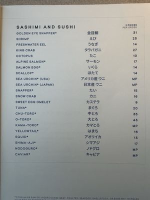 Menu photo 2 Mizumi Las Vegas, NV