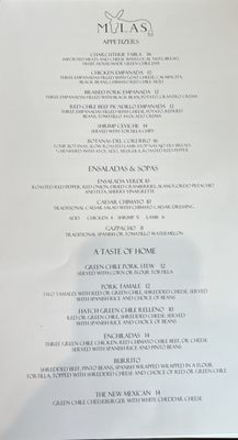 Menu photo 5 Mulas Corrales, NM Menu photo 5 Mulas Corrales, NM
