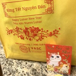 Vietnamese American Service Center - Goodie bag from Lunar New Year celebration ( red envelope n a gold coin chocolate )