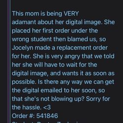 Christmas City Studio - This is the email one employee sent to the other about me that was accidentally fwd to me.