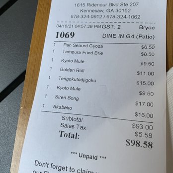 Sushiology - Receipt - Sushi Bars Near Me - Kennesaw, Georgia