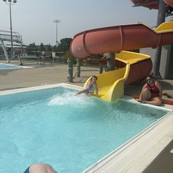 Monticello Aquatic Center - Coming down the slide