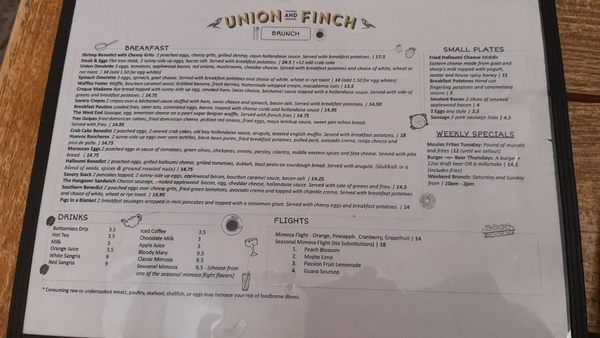 Menu photo 5 Union and Finch Allentown, PA