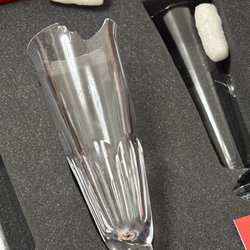 Atkinson's - Broken Baccarat champagne flutes in packaging received by Atkinson's.