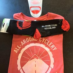 All Around Cyclery - Logo shirts, socks and water bottles