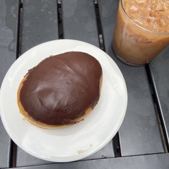 The Optimist - Chocolate donut and iced Nutella latte - Coffee & Tea Near Me - Raleigh, North Carolina