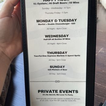 Grey Lady - Happy Hour menu - Seafood Near Me - New York, New York Grey Lady - Happy Hour menu - Seafood Near Me - New York, New York