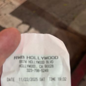 RWB Hollywood - Receipt - Shoe Stores Near Me - Los Angeles, California RWB Hollywood - Receipt - Shoe Stores Near Me - Los Angeles, California